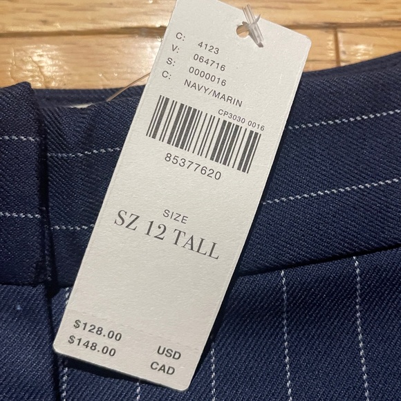 Brand New Anthropologie Menswear-Inspired Pinstriped Wide Leg Culottes - Picture 10 of 16